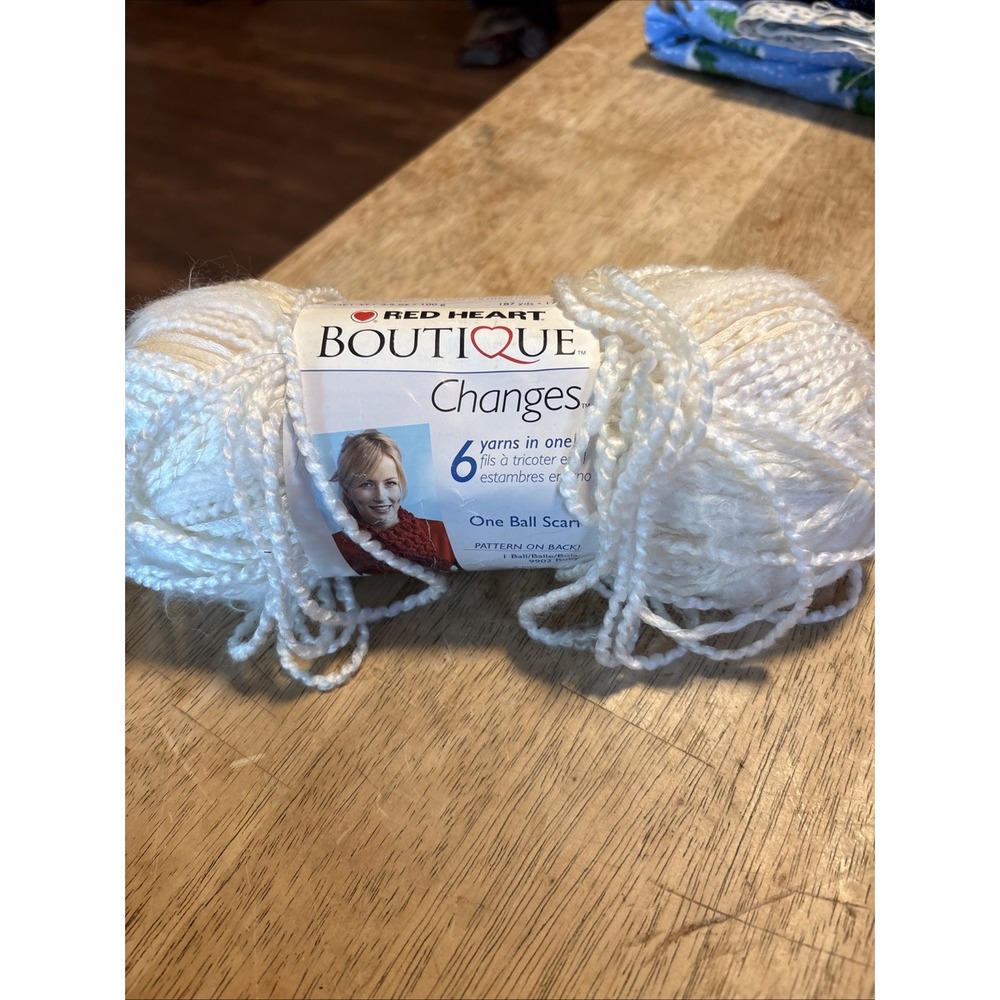 Red Heart Boutique Changes Yarn Cream 3.5 oz Bulky Wool Blend Skein Spain